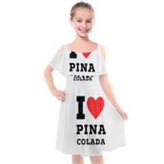 I Love Pina Colada Kids  Cut Out Shoulders Chiffon Dress by ilovewhateva