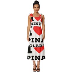 I Love Pina Colada Tie-strap Tiered Midi Chiffon Dress by ilovewhateva