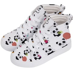 Playing Panda Cartoon Kids  Hi-top Skate Sneakers by Salman4z