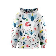 Vector Set Isolates With Cute Birds Scandinavian Style Kids  Pullover Hoodie by Salman4z