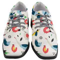 Vector Set Isolates With Cute Birds Scandinavian Style Women Heeled Oxford Shoes by Salman4z