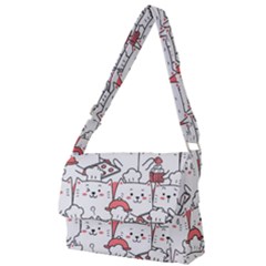 Cute Cat Chef Cooking Seamless Pattern Cartoon Full Print Messenger Bag (l) by Salman4z