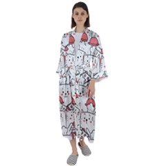 Cute Cat Chef Cooking Seamless Pattern Cartoon Maxi Satin Kimono by Salman4z