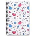 Hearts Seamless Pattern Memphis Style 5.5  x 8.5  Notebook View1