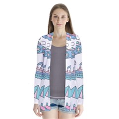 Transportation Seamless Pattern Drape Collar Cardigan by Salman4z