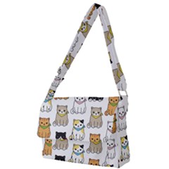 Cat Kitten Seamless Pattern Full Print Messenger Bag (l) by Salman4z