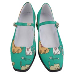 Seamless-pattern-cute-cat-cartoon-with-hand-drawn-style Women s Mary Jane Shoes by Salman4z