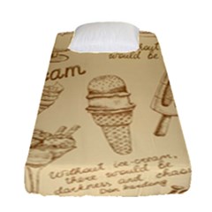 Ice-cream-vintage-pattern Fitted Sheet (single Size) by Salman4z