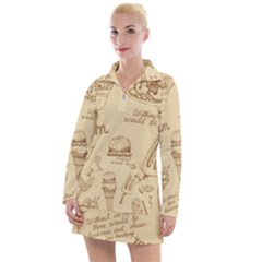 Ice-cream-vintage-pattern Women s Long Sleeve Casual Dress by Salman4z