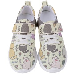 Funny Cartoon Cats Seamless Pattern Women s Velcro Strap Shoes by Salman4z