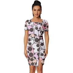 Cute-dog-seamless-pattern-background Fitted Knot Split End Bodycon Dress by Salman4z