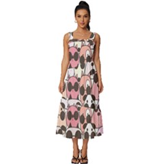 Cute-dog-seamless-pattern-background Square Neckline Tiered Midi Dress by Salman4z