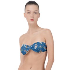 Seamless-pattern-funny-astronaut-outer-space-transportation Classic Bandeau Bikini Top  by Salman4z