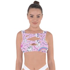 Beautiful-cute-animals-pattern-pink Bandaged Up Bikini Top by Salman4z