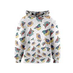 Seamless-pattern-with-hand-drawn-bird-black Kids  Pullover Hoodie by Salman4z