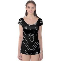 Coffee-background Boyleg Leotard  by Salman4z