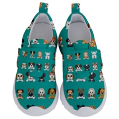 Different-type-vector-cartoon-dog-faces Kids  Velcro No Lace Shoes by Salman4z