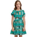 Different-type-vector-cartoon-dog-faces Kids  Puff Sleeved Dress View1