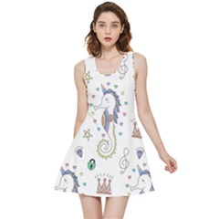 Seamless-pattern-cute-unicorn-cartoon-hand-drawn Inside Out Reversible Sleeveless Dress by Salman4z