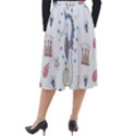 Seamless-pattern-cute-unicorn-cartoon-hand-drawn Classic Velour Midi Skirt  View2