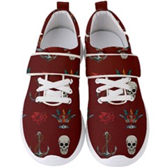 Tattoo-old-school-background-pattern Men s Velcro Strap Shoes by Salman4z