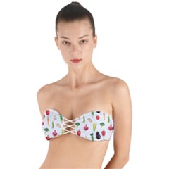 Vegetable Twist Bandeau Bikini Top by SychEva