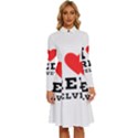 I love red velvet Long Sleeve Shirt Collar A-Line Dress View1