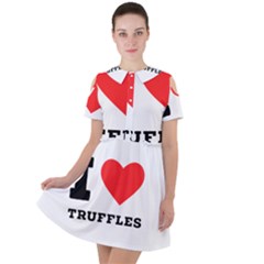 I Love Truffles Short Sleeve Shoulder Cut Out Dress  by ilovewhateva