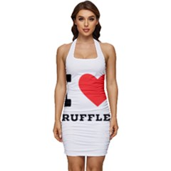 I Love Truffles Sleeveless Wide Square Neckline Ruched Bodycon Dress by ilovewhateva