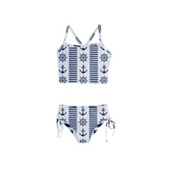 Nautical-seamless-pattern-vector-illustration Girls  Tankini Swimsuit by Salman4z