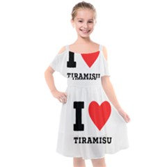 I Love Tiramisu Kids  Cut Out Shoulders Chiffon Dress by ilovewhateva