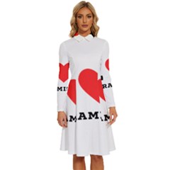 I Love Tiramisu Long Sleeve Shirt Collar A-line Dress by ilovewhateva