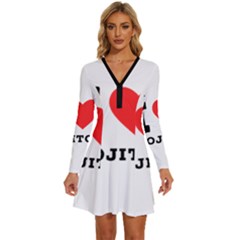 I Love Mojitos  Long Sleeve Deep V Mini Dress  by ilovewhateva