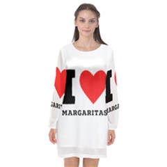 I Love Margaritas Long Sleeve Chiffon Shift Dress  by ilovewhateva