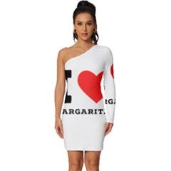 I Love Margaritas Long Sleeve One Shoulder Mini Dress by ilovewhateva