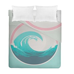 Tidal Wave Ocean Sea Tsunami Wave Minimalist Duvet Cover Double Side (full/ Double Size) by Ravend