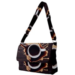 Coffee Cafe Espresso Drink Beverage Full Print Messenger Bag (l) by Ravend