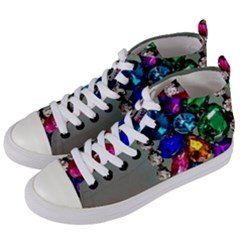 Colorful Diamonds Women s Mid-top Canvas Sneakers by Sparkle