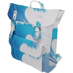 Wave Tsunami Tidal Wave Ocean Sea Water Buckle Up Backpack by Ravend