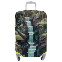 Jungle Tropical Trees Waterfall Plants Papercraft Luggage Cover (medium) by Ravend