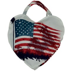 Patriotic Usa United States Flag Old Glory Giant Heart Shaped Tote by Ravend