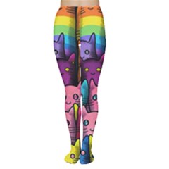 Cats Rainbow Pattern Colorful Feline Pets Tights by Ravend