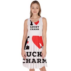 I Love Lucky Charm Knee Length Skater Dress With Pockets by ilovewhateva