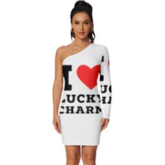 I Love Lucky Charm Long Sleeve One Shoulder Mini Dress by ilovewhateva