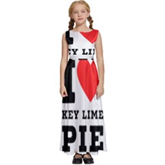 I Love Key Lime Pie Kids  Satin Sleeveless Maxi Dress by ilovewhateva