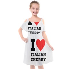 I Love Italian Cherry Kids  Cut Out Shoulders Chiffon Dress by ilovewhateva