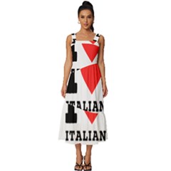 I Love Italian Cherry Square Neckline Tiered Midi Dress by ilovewhateva