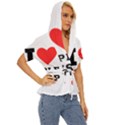 I love Apple crisp Lightweight Drawstring Hooded Top View3