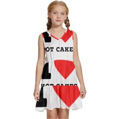 I Love Hot Cakes Kids  Sleeveless Tiered Mini Dress by ilovewhateva