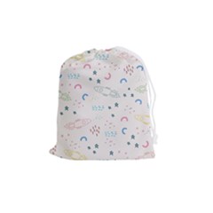 Spaceship Pattern Star Drawstring Pouch (medium) by danenraven